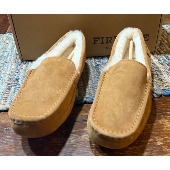 Fireside By Dearfoams Men\'s Melbourne Genuine Shearling Moccasin Slippers -9 main image 3